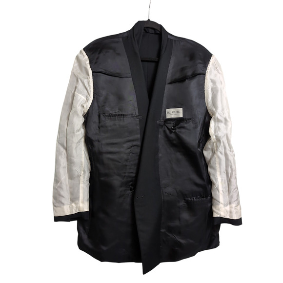 Pal Zileri Black Wool Double Breasted Blazer (54R/44R) Italian Power Suit Style - Picture 6 of 12
